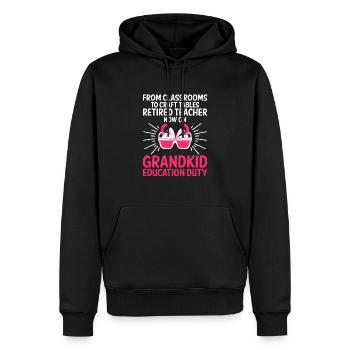 Retired Grandma Pensioner Pension Teacher Teach Re - Men’s Premium Organic Hoodie - black - Front - Nico (187cm)