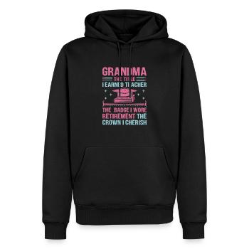 Retired Grandma Pensioner Pension Teacher Teach Re - Men’s Premium Organic Hoodie - black - Front - Nico (187cm)