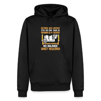 Grand-mère à la retraite Pensioner Comptable Banque - Sweat à capuche Premium bio Homme - noir - Devant - Nico (187cm)