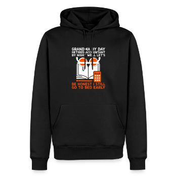 Grand-mère à la retraite Pensioner Comptable Banque - Sweat à capuche Premium bio Homme - noir - Devant - Nico (187cm)