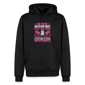 Grand-mère à la retraite Pensioner Comptable Banque - Sweat à capuche Premium bio Homme - noir - Devant - Nico (187cm)