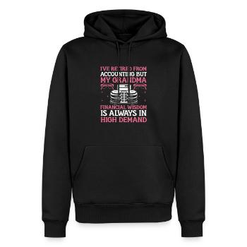 Pensionierte Oma Rentner Rentenbuchhalter Bank - Männer Premium Bio Hoodie - Schwarz - Vorne - Nico (187cm)
