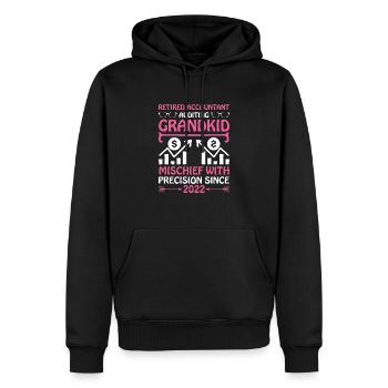Grand-mère à la retraite Pensioner Comptable Banque - Sweat à capuche Premium bio Homme - noir - Devant - Nico (187cm)