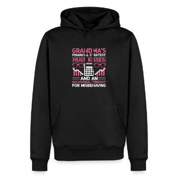Grand-mère à la retraite Pensioner Comptable Banque - Sweat à capuche Premium bio Homme - noir - Devant - Nico (187cm)