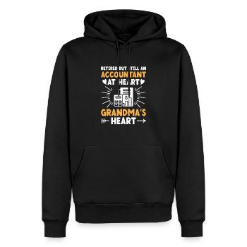 Grand-mère à la retraite Pensioner Comptable Banque - Sweat à capuche Premium bio Homme - noir - Devant - Nico (187cm)