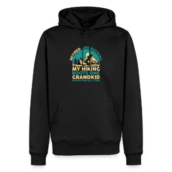 Randonnée Grand-mère retraitée Retraitée Pension Hiker Tre - Sweat à capuche Premium bio Homme - noir - Devant - Nico (187cm)