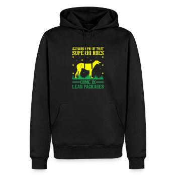 Azawakh Hundebesitzer Arabischer Windhund Tuareg Sloughi - Männer Premium Bio Hoodie - Schwarz - Vorne - Nico (187cm)