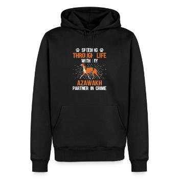 Azawakh Hundebesitzer Arabischer Windhund Tuareg Sloughi - Männer Premium Bio Hoodie - Schwarz - Vorne - Nico (187cm)