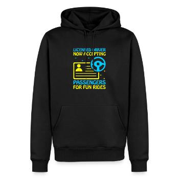 Permis de conduire passé Nouveau permis de conduire S - Sweat à capuche Premium bio Homme - noir - Devant - Nico (187cm)