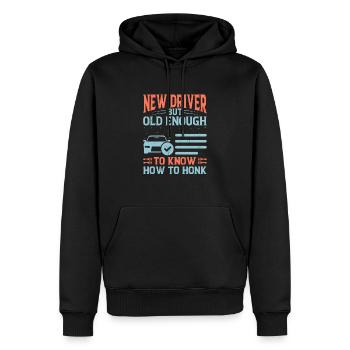 Führerschein bestanden Neuer Führerschein Fahren S - Männer Premium Bio Hoodie - Schwarz - Vorne - Nico (187cm)