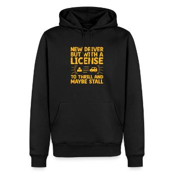 Permis de conduire passé Nouveau permis de conduire S - Sweat à capuche Premium bio Homme - noir - Devant - Nico (187cm)