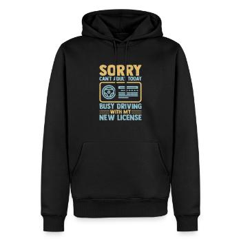 Permis de conduire passé Nouveau permis de conduire S - Sweat à capuche Premium bio Homme - noir - Devant - Nico (187cm)