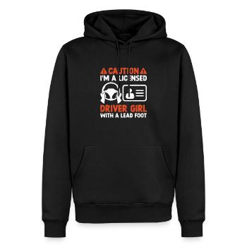 Permis de conduire passé Nouveau permis de conduire S - Sweat à capuche Premium bio Homme - noir - Devant - Nico (187cm)