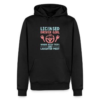 Permis de conduire passé Nouveau permis de conduire S - Sweat à capuche Premium bio Homme - noir - Devant - Nico (187cm)