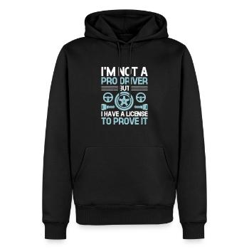 Permis de conduire passé Nouveau permis de conduire S - Sweat à capuche Premium bio Homme - noir - Devant - Nico (187cm)