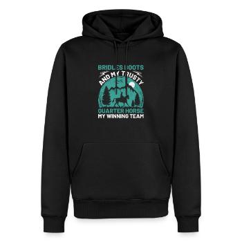 American Quarter Horse Reitpferd Liebhaber Hors - Männer Premium Bio Hoodie - Schwarz - Vorne - Nico (187cm)