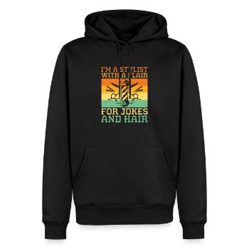 Coiffeur Coiffeur Coiffeur Coiffure Coiffure - Sweat à capuche Premium bio Homme - noir - Devant - Nico (187cm)