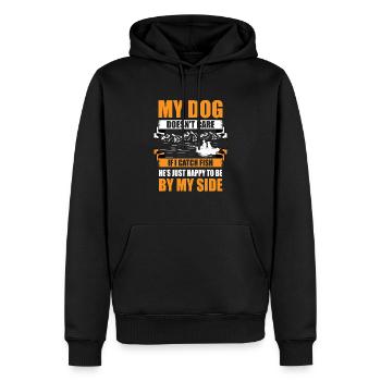 Propriétaires de chiens de pêche Amoureux des chiens Entonnoir de pêche parfait - Sweat à capuche Premium bio Homme - noir - Devant - Nico (187cm)