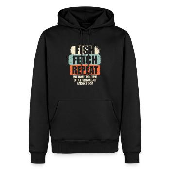 Propriétaires de chiens de pêche Amoureux des chiens Entonnoir de pêche parfait - Sweat à capuche Premium bio Homme - noir - Devant - Nico (187cm)