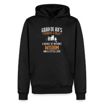 Angeln Großvater Großvater Fischer Enkel Lustig - Männer Premium Bio Hoodie - Schwarz - Vorne - Nico (187cm)