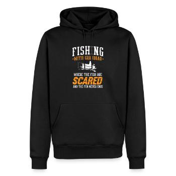 Angeln Großvater Großvater Fischer Enkel Lustig - Männer Premium Bio Hoodie - Schwarz - Vorne - Nico (187cm)