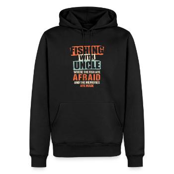 Pêche Oncle Pêcheur Oncles Drôle Poisson Parfait - Sweat à capuche Premium bio Homme - noir - Devant - Nico (187cm)