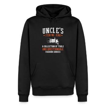 Pêche Oncle Pêcheur Oncles Drôle Poisson Parfait - Sweat à capuche Premium bio Homme - noir - Devant - Nico (187cm)