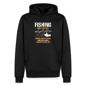 Angeln Onkel Fischer Onkel Lustiger Fisch Perfekt - Männer Premium Bio Hoodie - Schwarz - Vorne - Nico (187cm)