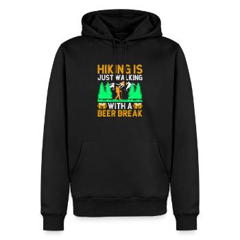 Hiking Hiker Nature Trekking Outdoor Mountaineerin - Men’s Premium Organic Hoodie - black - Front - Nico (187cm)