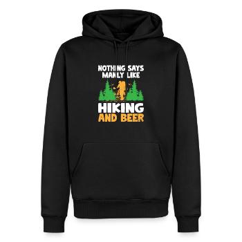 Hiking Hiker Nature Trekking Outdoor Mountaineerin - Men’s Premium Organic Hoodie - black - Front - Nico (187cm)