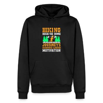 Wandern Wanderer Natur Trekking Outdoor Bergsteigerin - Männer Premium Bio Hoodie - Schwarz - Vorne - Nico (187cm)