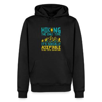 Wandern Bergsteigen Trekking Natur Outdoor Alco - Männer Premium Bio Hoodie - Schwarz - Vorne - Nico (187cm)