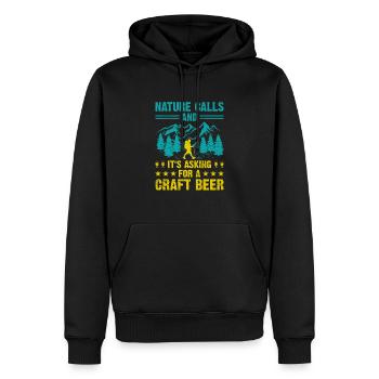 Wandern Bergsteigen Trekking Natur Outdoor Alco - Männer Premium Bio Hoodie - Schwarz - Vorne - Nico (187cm)