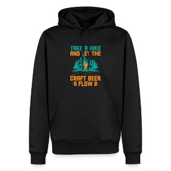 Wandern Bergsteigen Trekking Natur Outdoor Alco - Männer Premium Bio Hoodie - Schwarz - Vorne - Nico (187cm)