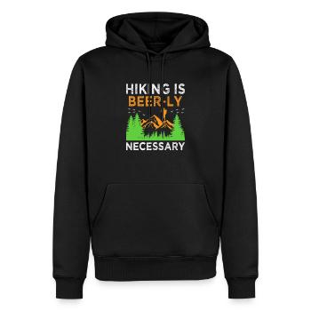 Wandern Wanderer Natur Trekking Outdoor Bergsteigerin - Männer Premium Bio Hoodie - Schwarz - Vorne - Nico (187cm)