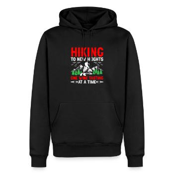 Randonnée Randonneur Nature Trekking Alpinisme en plein air - Sweat à capuche Premium bio Homme - noir - Devant - Nico (187cm)