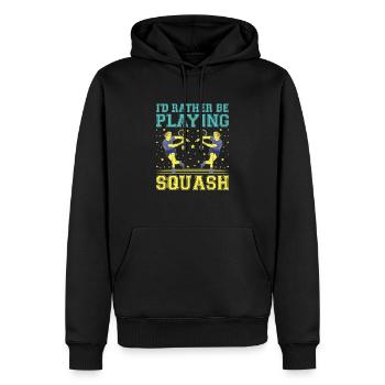 Joueur de squash Joueur de squash Joueur de tennis Raquetball Spor - Sweat à capuche Premium bio Homme - noir - Devant - Nico (187cm)