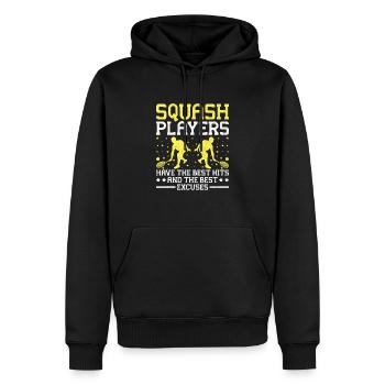 Squashspieler Squash-Tennisspieler Raquetball-Spor - Männer Premium Bio Hoodie - Schwarz - Vorne - Nico (187cm)