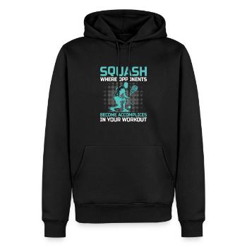 Squashspieler Squash-Tennisspieler Raquetball-Spor - Männer Premium Bio Hoodie - Schwarz - Vorne - Nico (187cm)