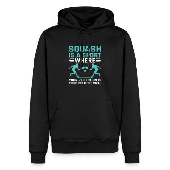 Joueur de squash Joueur de squash Joueur de tennis Raquetball Spor - Sweat à capuche Premium bio Homme - noir - Devant - Nico (187cm)