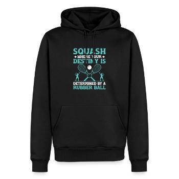 Joueur de squash Joueur de squash Joueur de tennis Raquetball Spor - Sweat à capuche Premium bio Homme - noir - Devant - Nico (187cm)