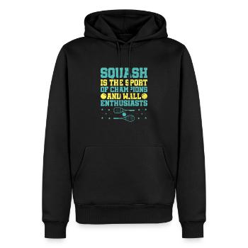 Joueur de squash Joueur de squash Joueur de tennis Raquetball Spor - Sweat à capuche Premium bio Homme - noir - Devant - Nico (187cm)