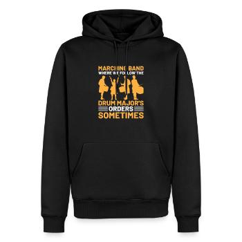 Marching Band Sayings Funny Marching Instruments - Men’s Premium Organic Hoodie - black - Front - Nico (187cm)