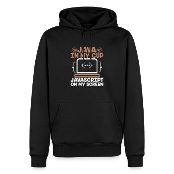 Kaffee-Codierung Programmierer Programmierer Entwickler Nerd Coff - Männer Premium Bio Hoodie - Schwarz - Vorne - Nico (187cm)