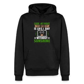 Café Codage Programmeur Codeur Développeur Nerd Coff - Sweat à capuche Premium bio Homme - noir - Devant - Nico (187cm)