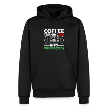 Coffee Coding Programmer Coder Developer Nerd Coff - Men’s Premium Organic Hoodie - black - Front - Nico (187cm)