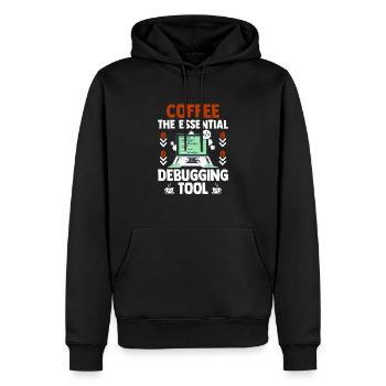 Café Codage Programmeur Codeur Développeur Nerd Coff - Sweat à capuche Premium bio Homme - noir - Devant - Nico (187cm)