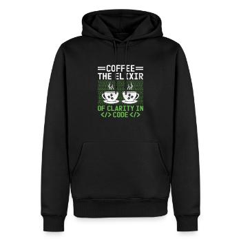 Café Codage Programmeur Codeur Développeur Nerd Coff - Sweat à capuche Premium bio Homme - noir - Devant - Nico (187cm)