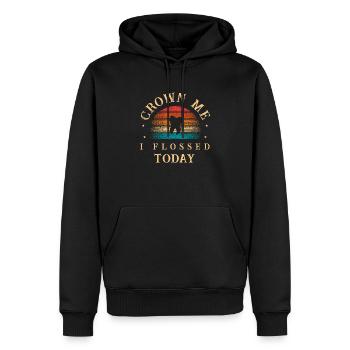 Krone mich Ich habe heute Zahnseide verwendet Zahnarzt Zahnheilkunde - Männer Premium Bio Hoodie - Schwarz - Vorne - Nico (187cm)