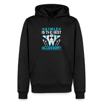 Lächeln ist das beste Zubehör Zahnarzt Zahnarzt - Männer Premium Bio Hoodie - Schwarz - Vorne - Nico (187cm)